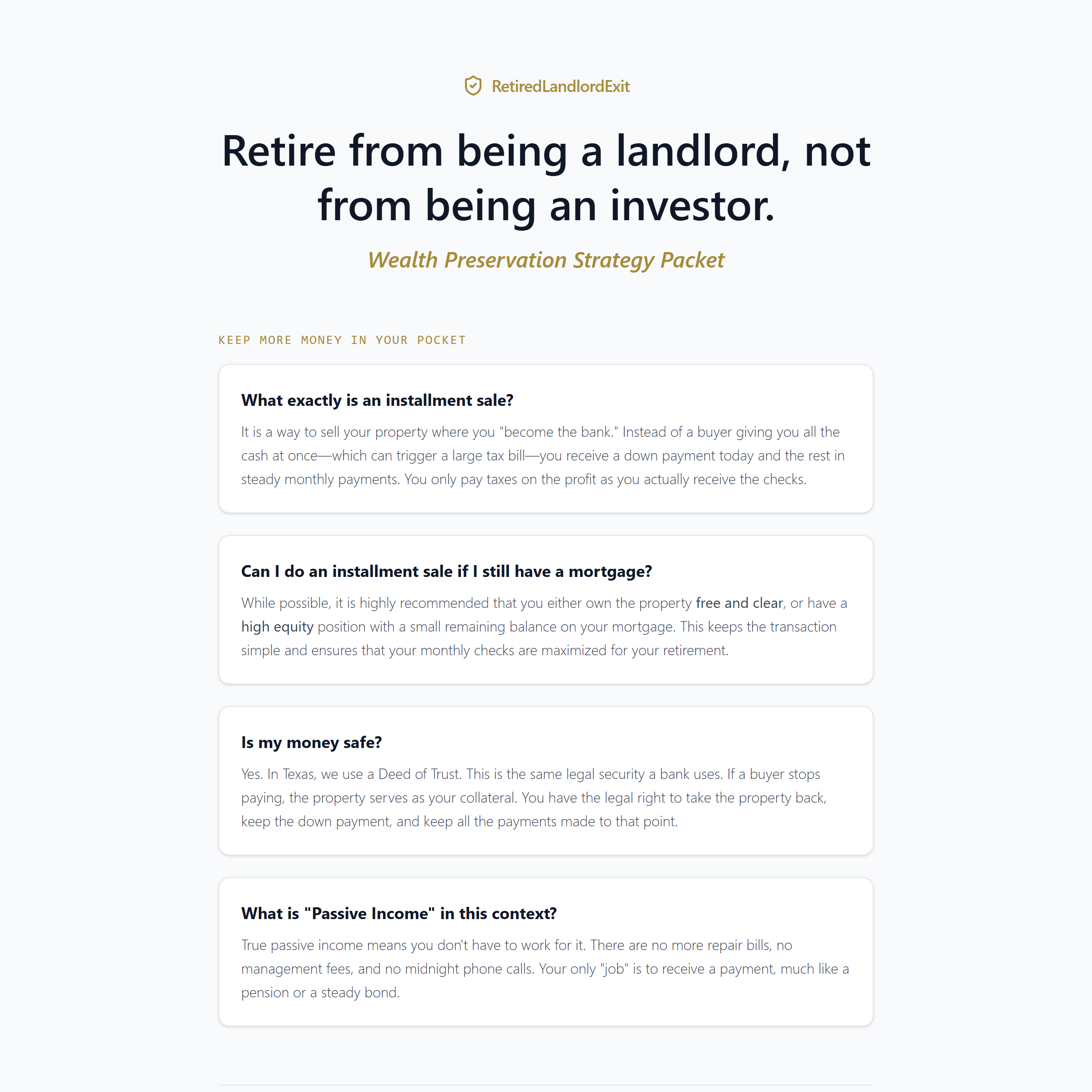 Preview of the Strategy Packet checklist